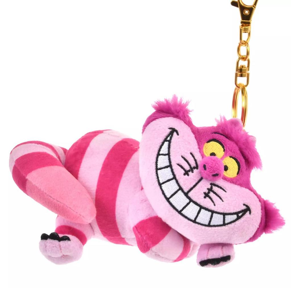 DISNEY Cheshire Cat Plush Keychain, Glow-in-the-Dark Pink ( CHESHIRE CAT ) Japan NEW
