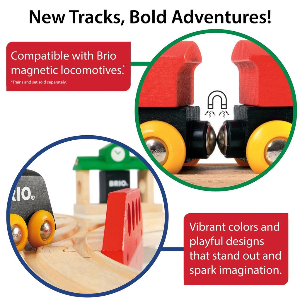 BRIO Point Rail Expansion Set for Ages 3 and Wooden Rail Gift 33307, Up. [Toy, Toy, Set, (Birthday/Christmas)]