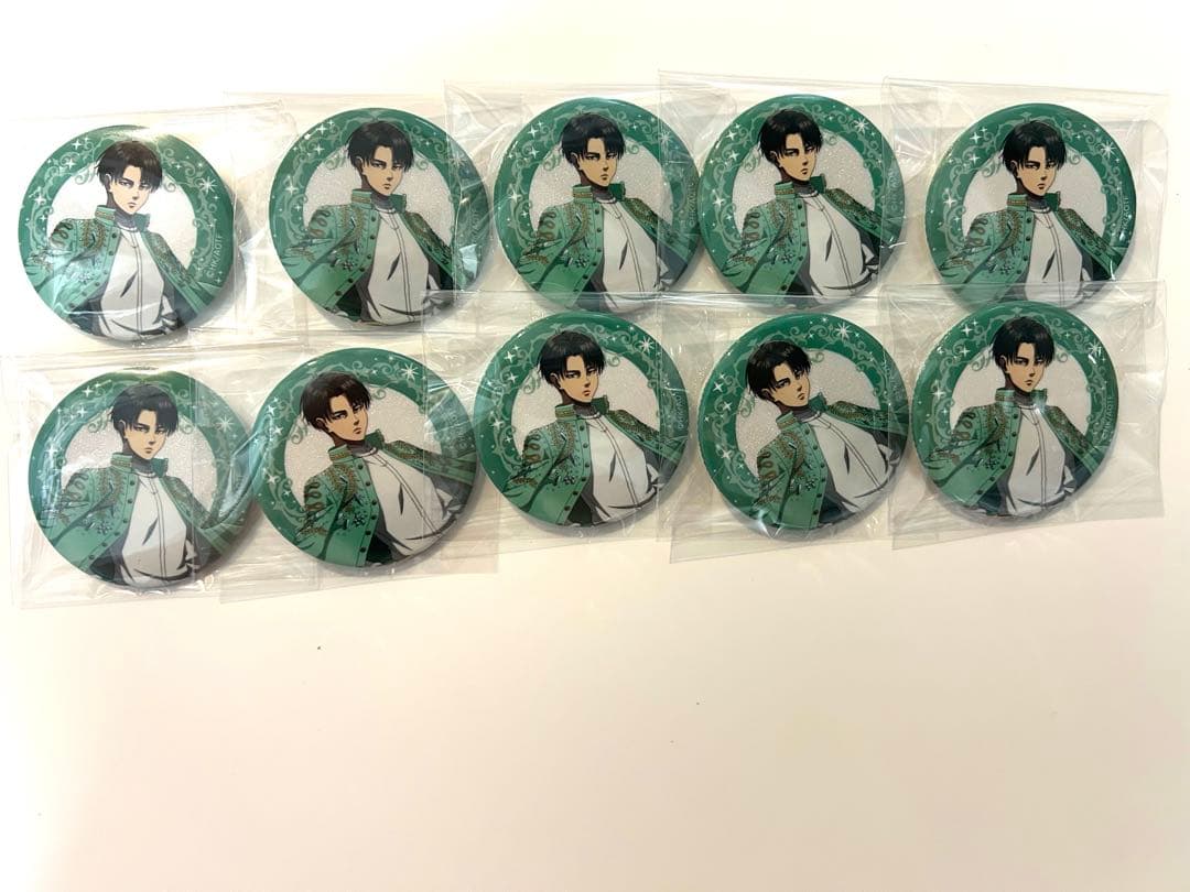 

[USED] Attack on Titan Levi Escrit Can Badge 10 pieces
