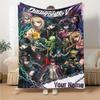 Name Custom Dangan Ronpa Anime Print Flannel Blanket High Quality Warm Comfortable Cover for All Seasons Perfect for Gifts Home Decor