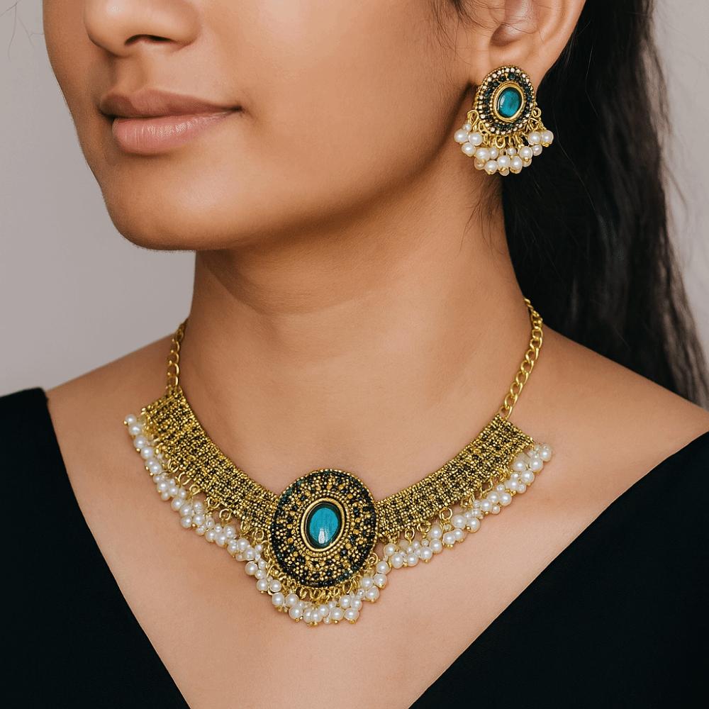 Vintage Retro Jewelry Sets Water Drop Earring Necklace Earrings Sets  Festival Party