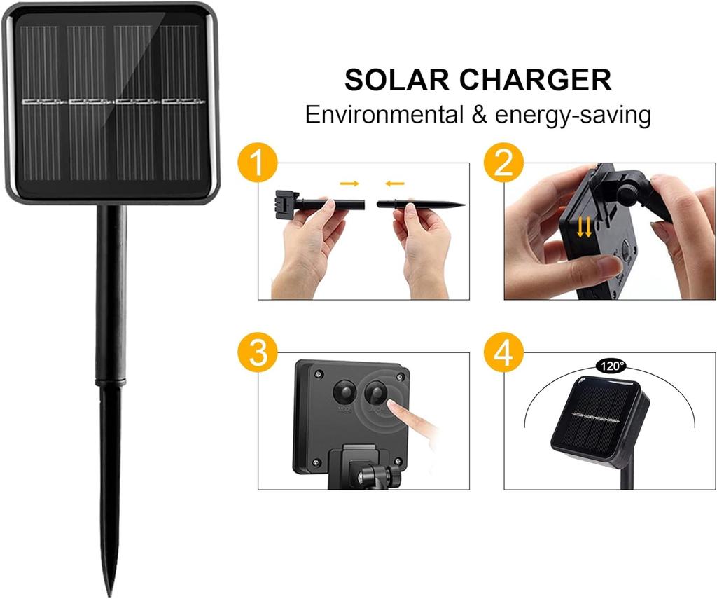 Solar Fairy Lights Outdoor Lamp Super Bright Solar String Lights Outoor 8 Modes LED Lights for Garden Patio Christmas Decoration