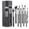 12 Brown Makeup Brush Set with Bag Soft Loose Powder Blush Brush Foundation Brush Eyeshadow Brush