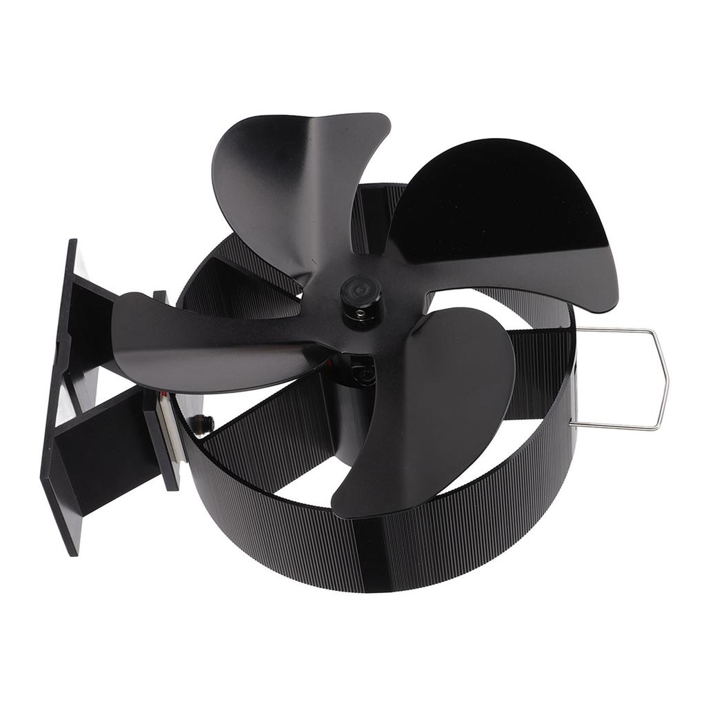 Heat Powered Stove Fan Aluminum Alloy 4 Blades Strong Wind Fireplace Fan for Home