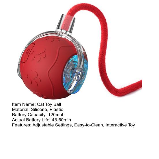 Interactive Cat Toy Ball Indoor Cats Intelligent Rolling Ball Automatically Changes Direction Fun Kitten Toy for Bored Indoor Cats Dogs Chasing