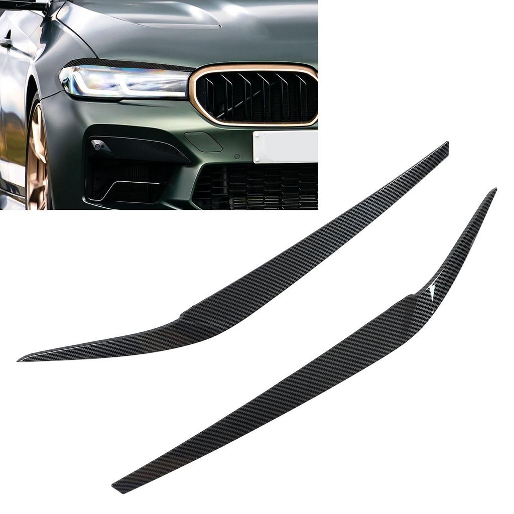 2pcs Headlight Eyebrow Left Right Replacement for 5 Series G30 G31 G38 F90 M5 525I 530I 540I 2017‑2021