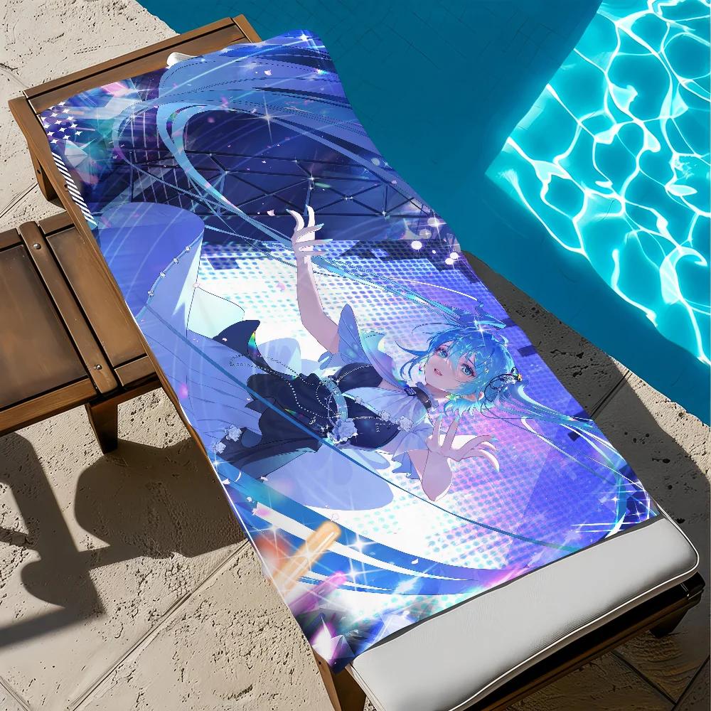 Hatsune Fashion M-Miku Towel Pool Beach Towel Portable Quick Fast Dry Sand Outdoor Travel Swim Blanket Thin Mat Bath Towel