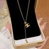 Korean 18K Gold Titanium Steel Women's Clavicle Necklace - Versatile, High-End, Non-Fading Temperament Choker.