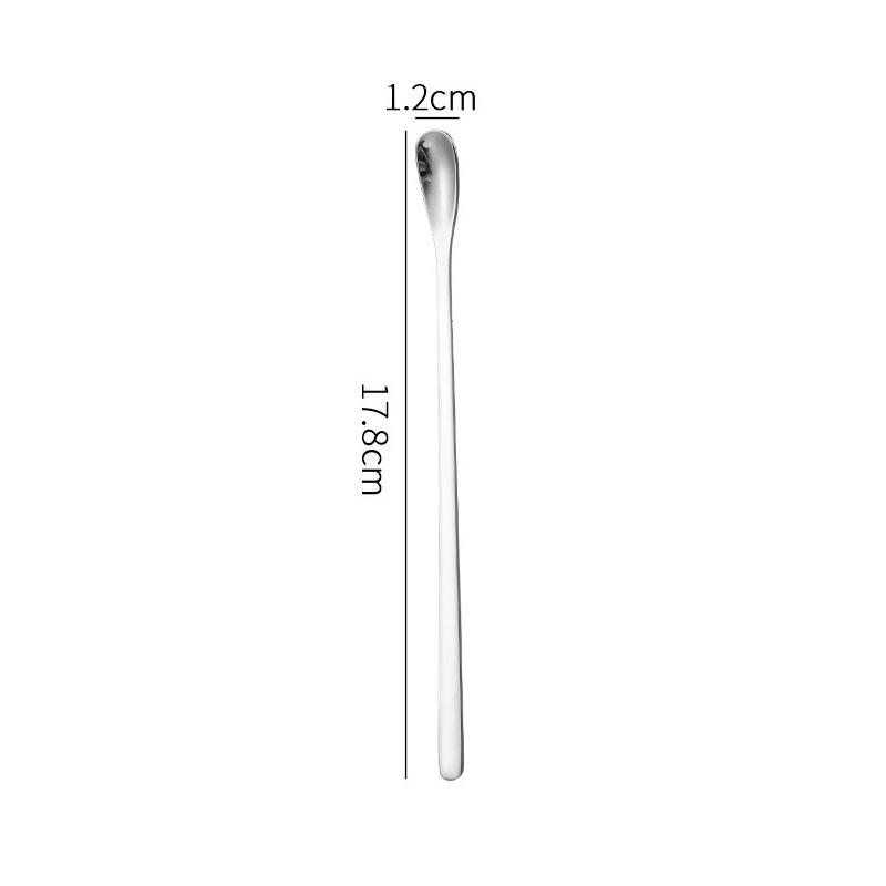 1Pc Stainless Steel Long Handle Stirring Spoon Coffee Tea Spoons Dessert Spoon Stirring Rod Tiny Spoon Kitchen Accessories