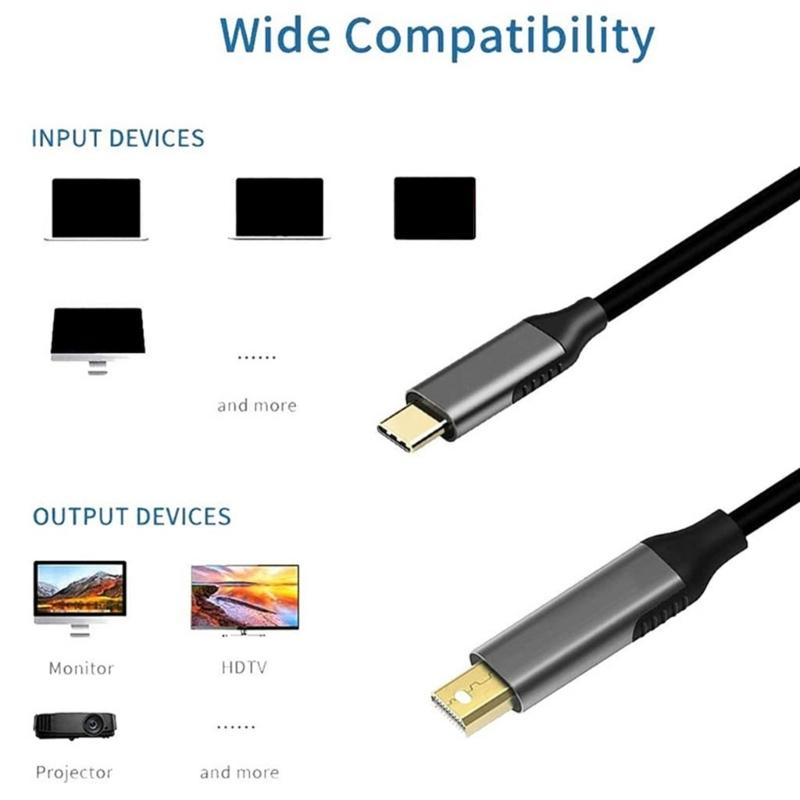 1.8M USB C To 4K @60Hz Type-C To DP Cable HBR3 Alt Mode Adapter for 2021 for MacBook Pro M1 for Mac Mini