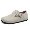 Grape mother winter velvet warm thick-soled big-headed shoes integrated leather single shoes one pedal fluffy shoes women's Boken shoes