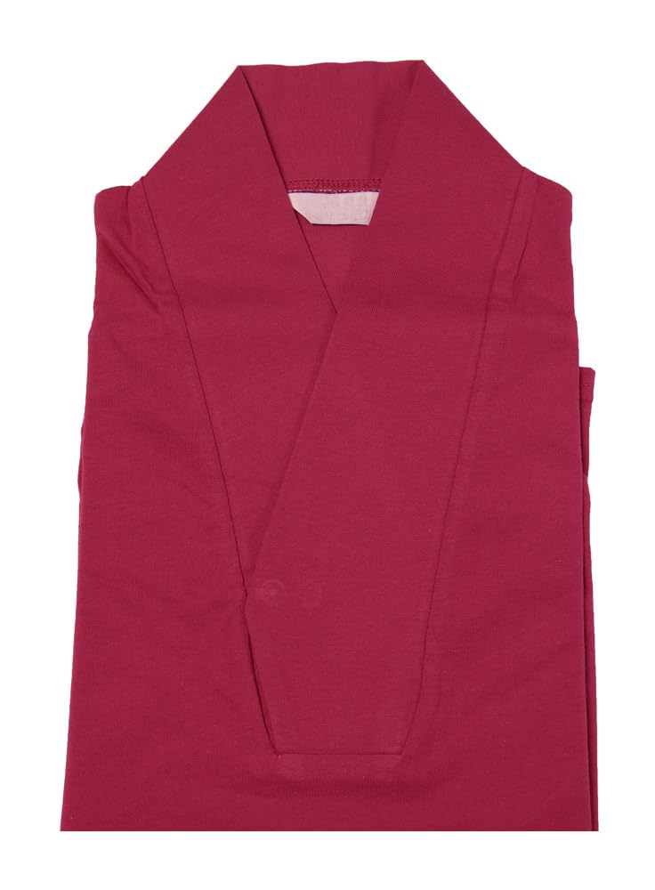 

long sleeve shirt type sleeve with 5 that does not spread the work Japanese accessories [Non-brand] Men s V-neck half-undergarment, 3/4 half-collar, винний