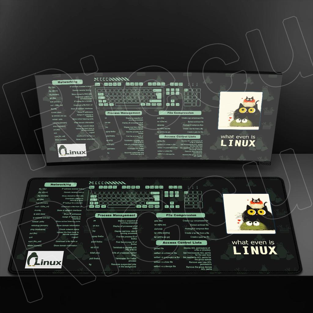 Programmer Office Laptop Soft Mousepad Linux Commands Line Desktop Mat xmm Office Computer Shortcuts Carpet PC Accessories