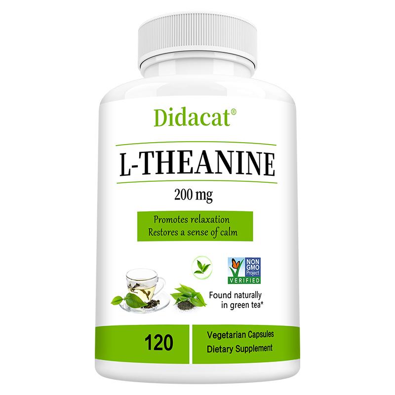 L-Theanine 200 mg, 120 Vegetarian Capsules Relax and Calm Support Supplement