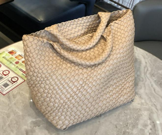 Geantă Tote și de Umăr Mare, Țesută Manual pentru Femei, 2024, cu Design Mamă și Copil