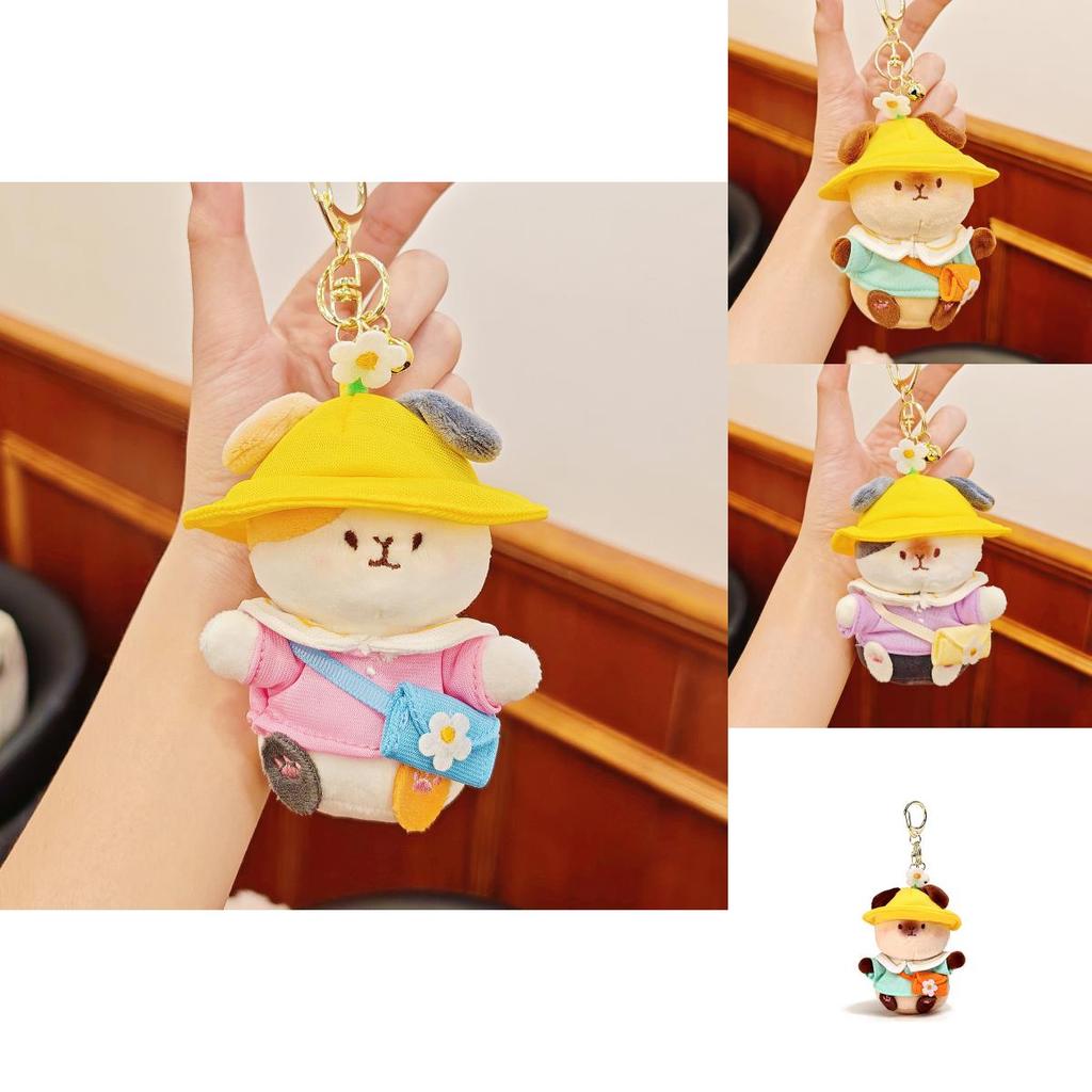 Cartoon Guinea Pig Plush Keyring With Hat And Clothing Design For Kids Backpack Accessories