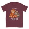 Hang In There Punch Monkey Lets Be Friends TShirt Unisex Women Novelty Cotton Tee Shirt Short Sleeve T Shirts Adult Clothes
