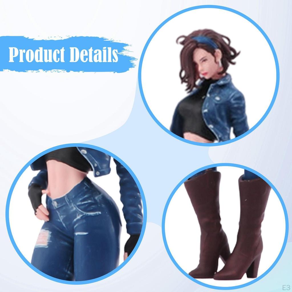 Miniature Girl Figure Model Diorama Female Resin Collectibles Simulation Painted Mini for