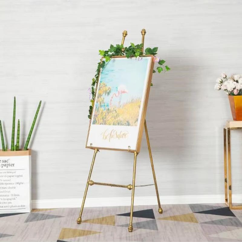 Metal Oil Painting Stand Hotel Wedding Wedding Welcome Photo Display Stand Wrought Iron Photo Frame Bracket Advertising Stand