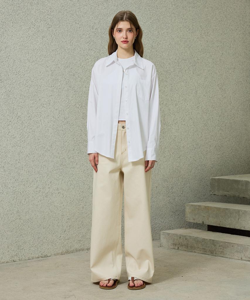 Alikim Bright Oversized Shirt / White