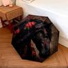 1 PC Automatic Folding Umbrella - Black Horse Pattern, Portable & Foldable Design with 8 Ribs, Christmas Birthday Gifts
