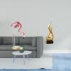 Flamingo Flame Resin Sculpture Modern Figurine for Home Garden Decor with Metal Stand And Abstract