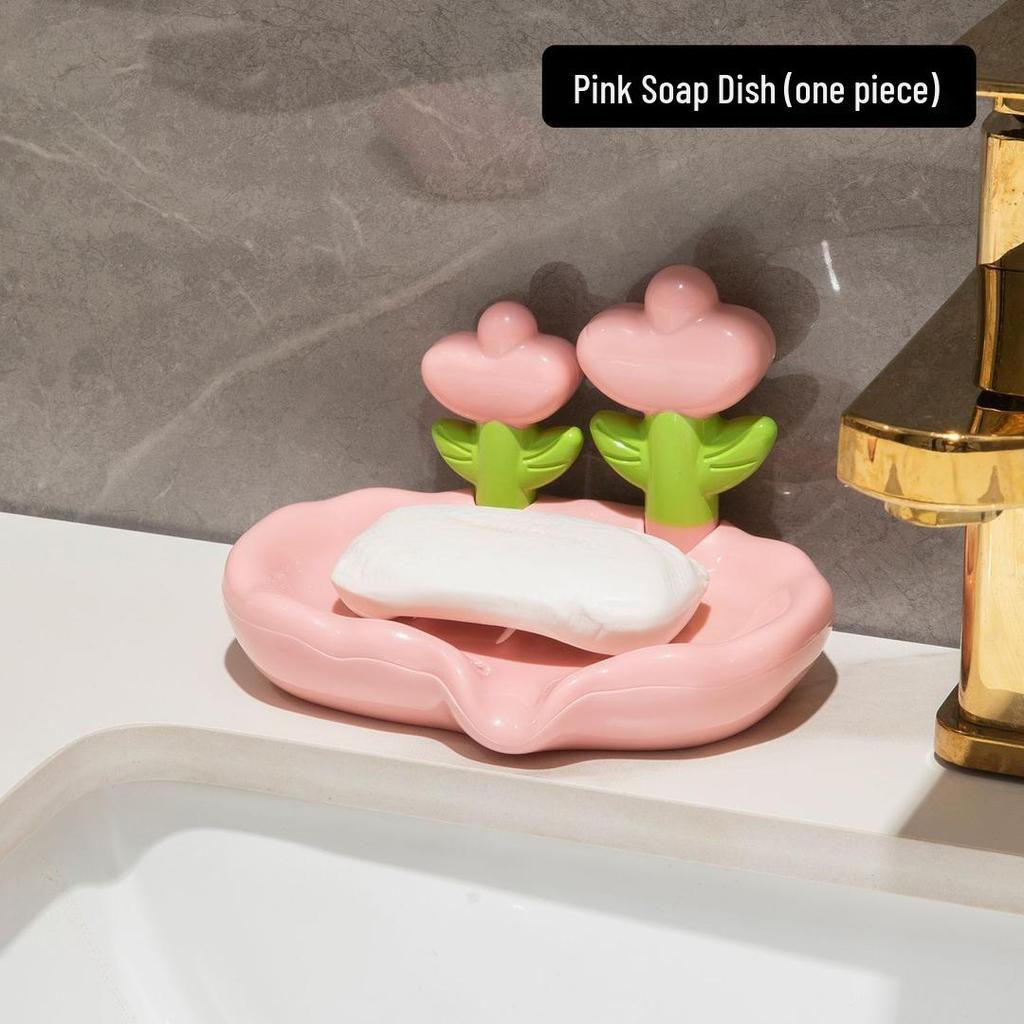 Elegant Non-Punch Soap Holder: High-End Flower Design for Sink
