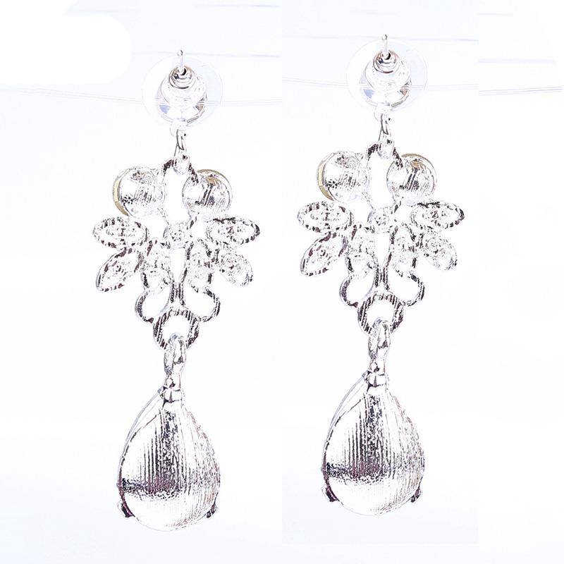 European and American Bride Drop Earrings Necklace Set Adjustable Pendant Necklace