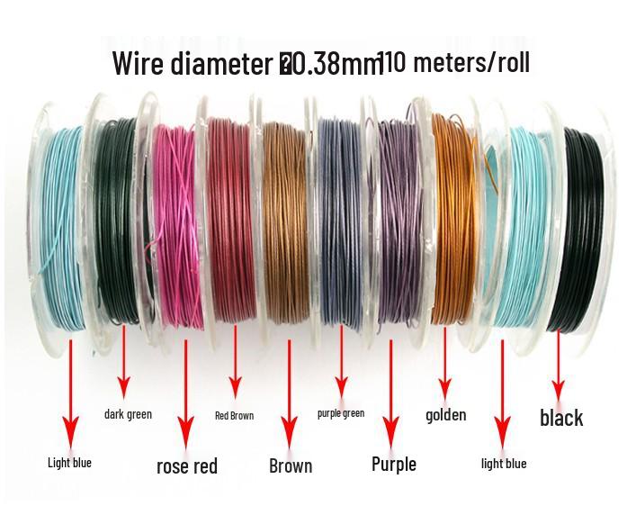 Goldener Naturstahldraht, 0,3-1 mm, für DIY Perlenarbeiten, Aufziehen, Weben von Armbändern & Halsketten