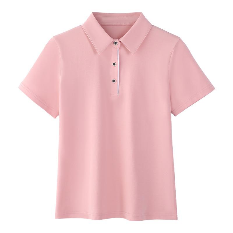 New Tshirt Cotton Pure Halfsleeved For Ladies With Collars Summer Sportswear Casual Lapel Shortsleeved Top
