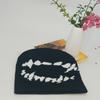 Elastic Y2K Knitted Hat Halloween Black White Pullover Cap Fashion Brimless Beanie Cap  Gifts