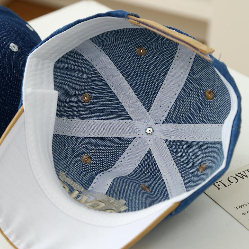 Kid's Cute Cartoon Bear Denim Baseball Cap - Spring/Summer 2026 Toddler Sun Visor