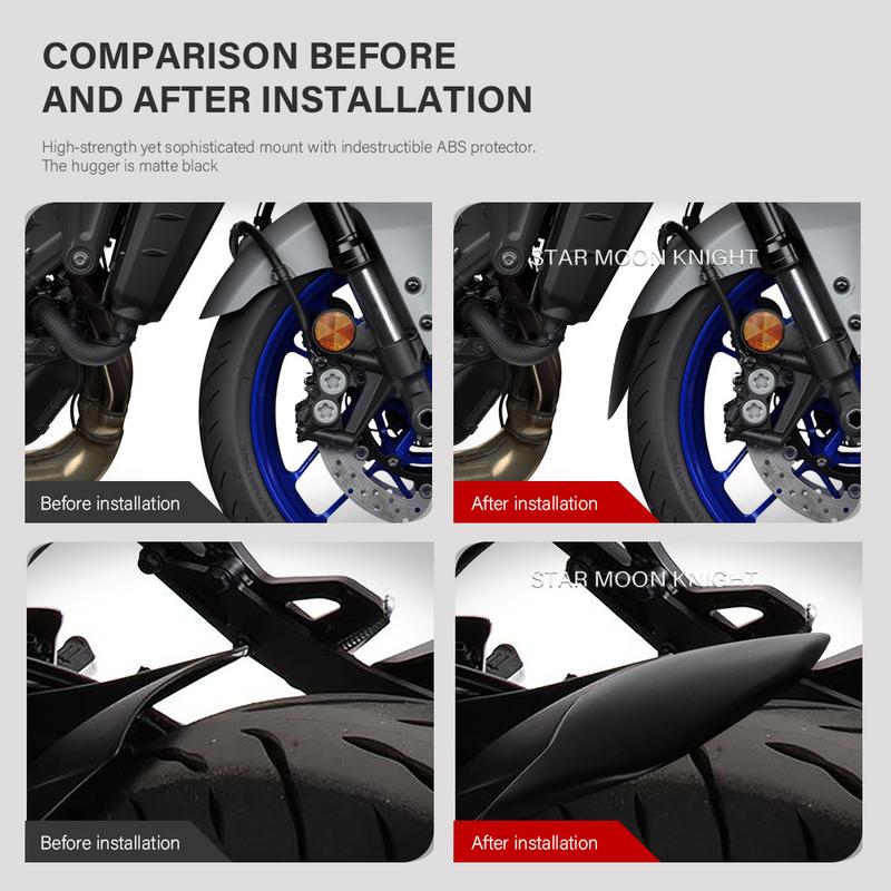 Motorradzubehör Vorderradkotflügel Hinterradverlängerung Hugger Erweiterung Für Yamaha Tracer 9 GT Tracer9 2021 2022 -