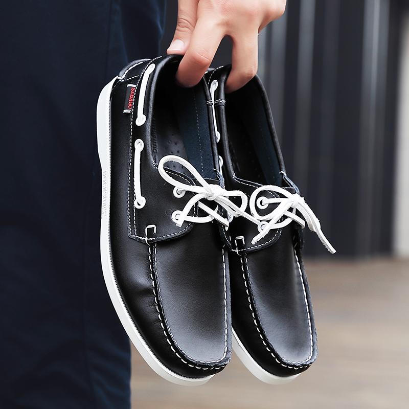 Casual Loafers Shoes Outdoor Leather Sneakers Shoes Classic Mens Leather Summer Trendy Designer Loafers Versatile Commute Shoes