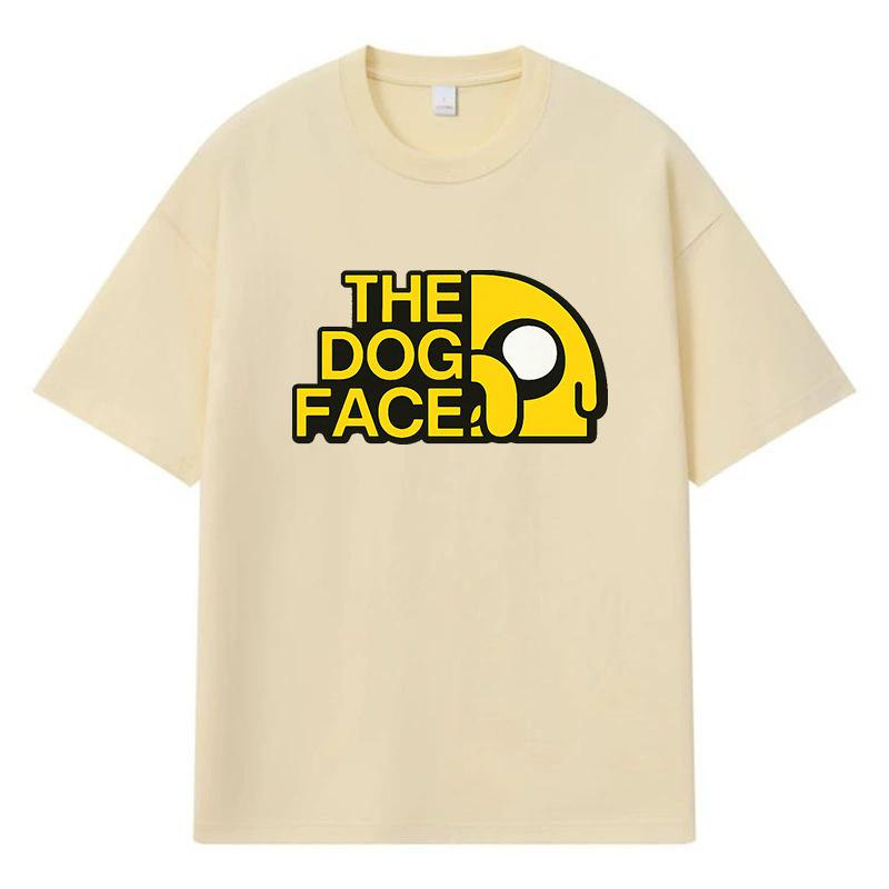 2026 Dog Face Printed Graphic Y2k Harajuku Streetwear 100% Cotton T Shirt Casual Oversized Summer Men T-shirt