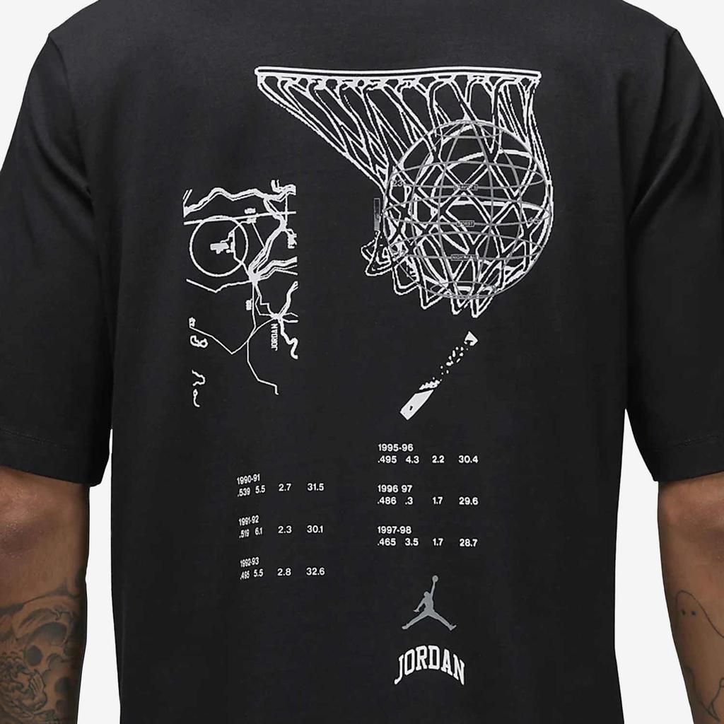 Jordan Logo Print Sports Hooded Short Sleeve T-Shirt Men Tops Black FB7428-010