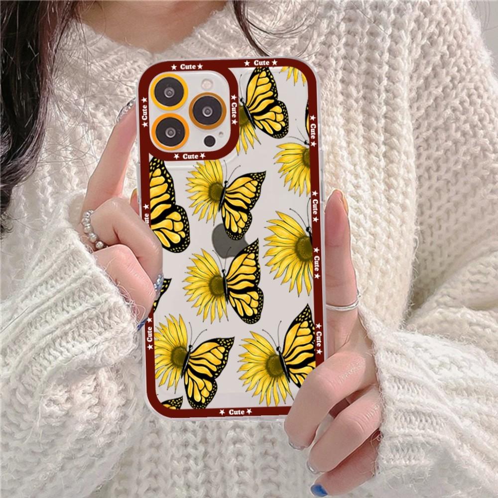 

Beautiful Flower sunflower Phone Case For iPhone 16 15 14 13 12 11 Pro Max XS X XR Mini Protective Cover iphone 14