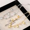 Simple Gold Color Heart Beads Shiny Zircon Water Drop Bracelet for Women Delicate Crystal Tassel Metal Chain Bracelets Jewelry