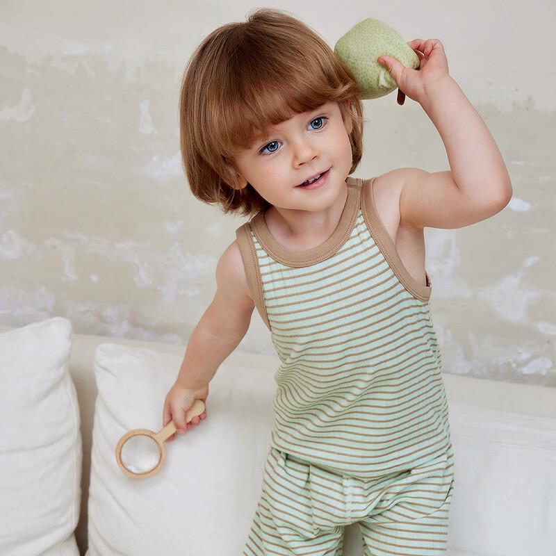 Minibala Baby gestreifte Modal Cool atmungsaktive Weste