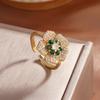 ZAKOL Bling CZ Flower Stud Earrings AAA Cubic Zirconia Aesthetic Women's Ear Accessories Bright Red Earrings Trendy Zircon Gift