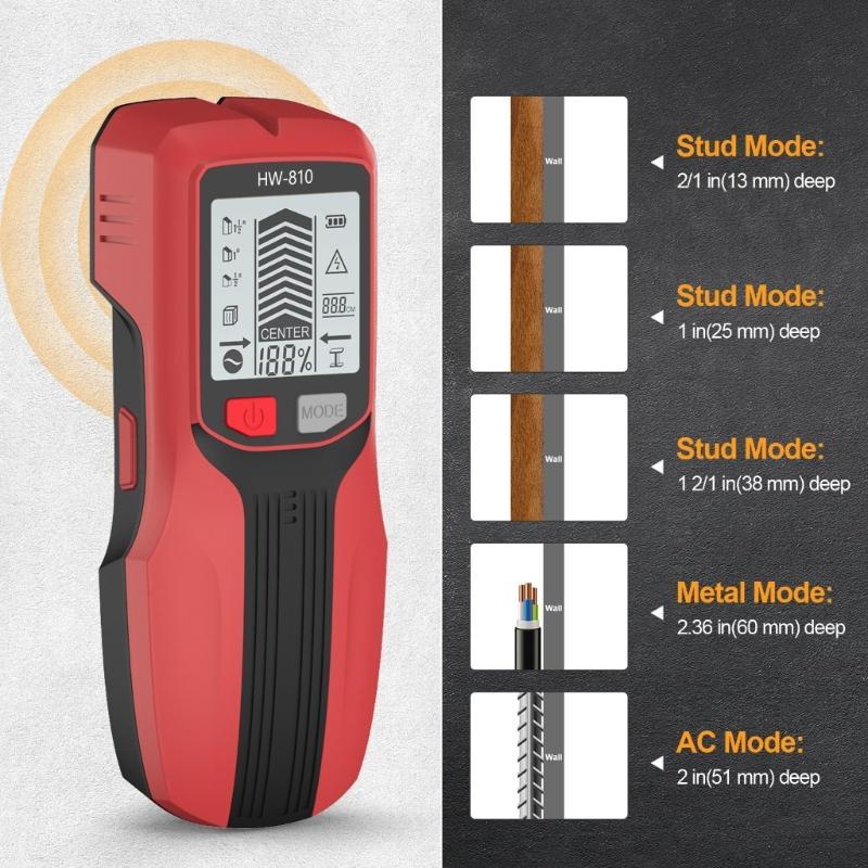 Versatilitys Handheld Wall Scanner for Detecting Metal Wire Wood and Studs with Adjustable Depth Setting Detection Tool