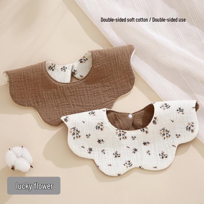Bavoir pour bébé double face rotatif à 360°, Gaze de coton, Toutes saisons, Absorbant, Qualité Classe A