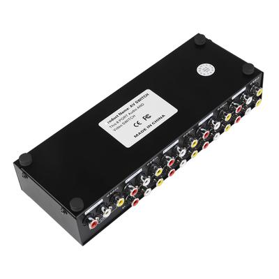 FRCOLOR Composite Video 8 RCA Manuell AV Sicherheit Niedrig Einfach für Geschäftskonferenz Schwarzer Umschalter, Eingänge/1 Ausgang, 8-Port-Umschalter, Video/Audio-Selektor,