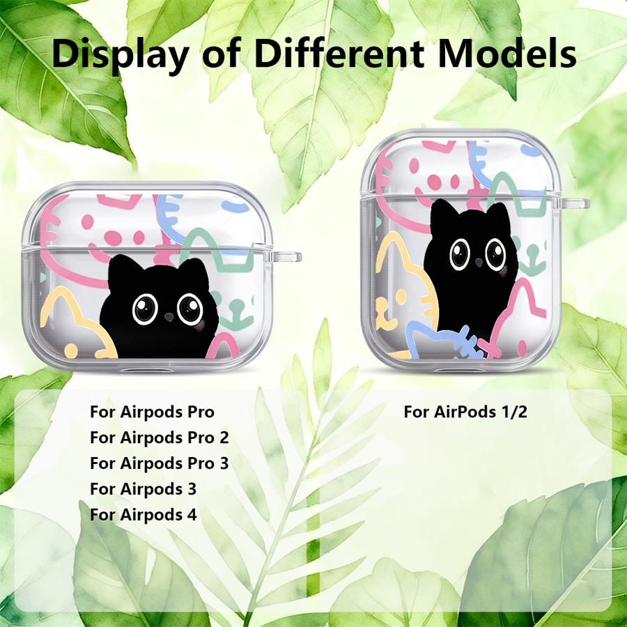 Cartoon Cute Cat Clear Earphone Cases Cover Case For Airpods Pro2 Pro3 4 Pro 2 1 3