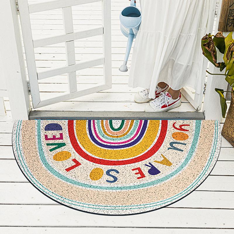 Arch Door Mats Outdoor Indoor Antiwear PVC Waterproof Ant-Slip Bedroom Rugs and Carpets Rainbow Printed Entrance Doormat