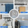 4pcs Non Drilling Curtain Rod Fixing Patch, Suitable for 0.5 To 1.2 Inch Curtain Rods,Bearing Curtain Bracket with Adhesive Hook