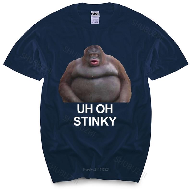 Uh Oh Stinky Poop Dank Memes Le Monke T Shirt Summer Fashion Tshirt Men Cotton Tops Euro Size Boys Gifts