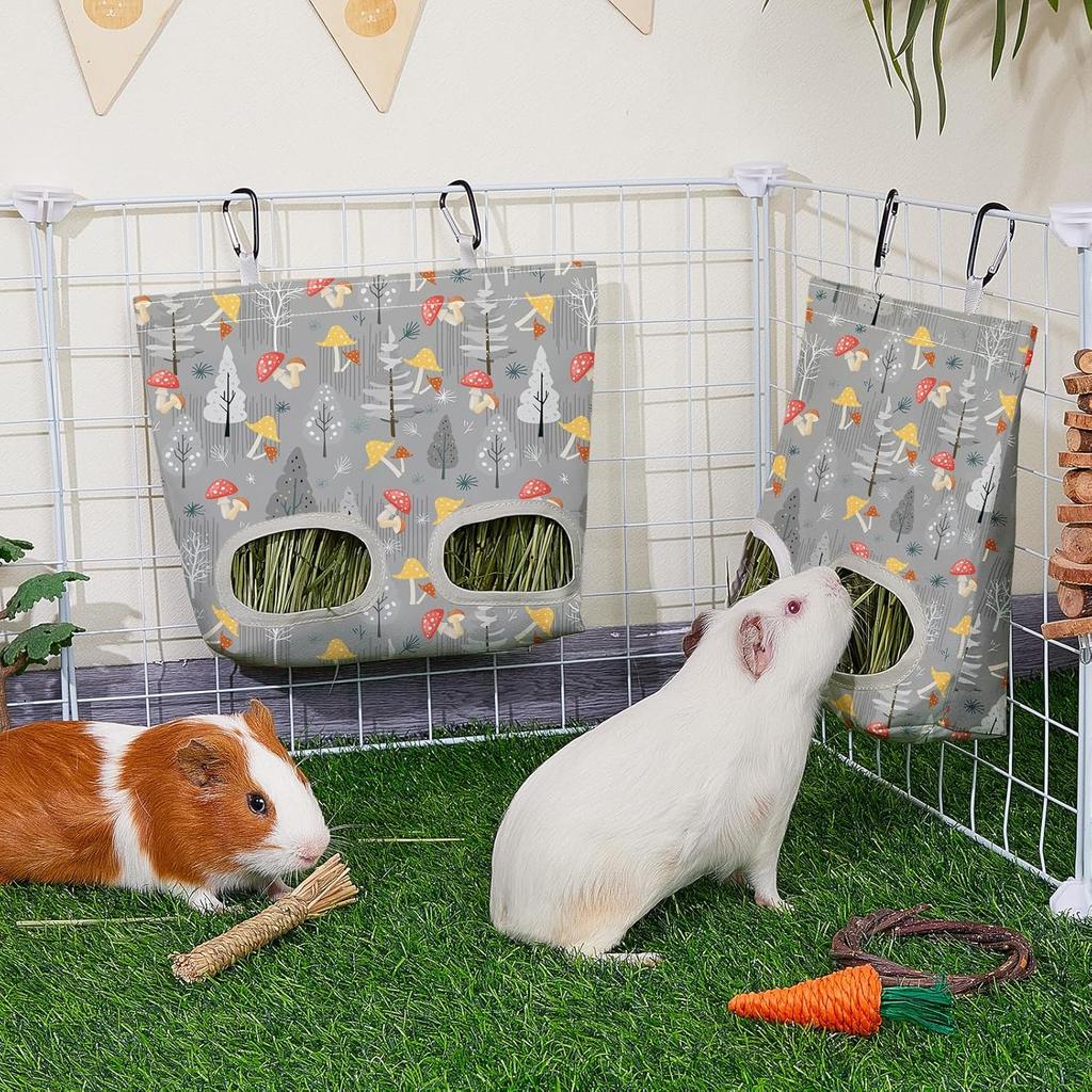 Kaninchen Heufutterbeutel Meerschweinchen Hängendes Heu 29,2x23cm Futterbeutel Aufbewahrungsspender für Chinchilla Hamster Kaninchen Kleintier