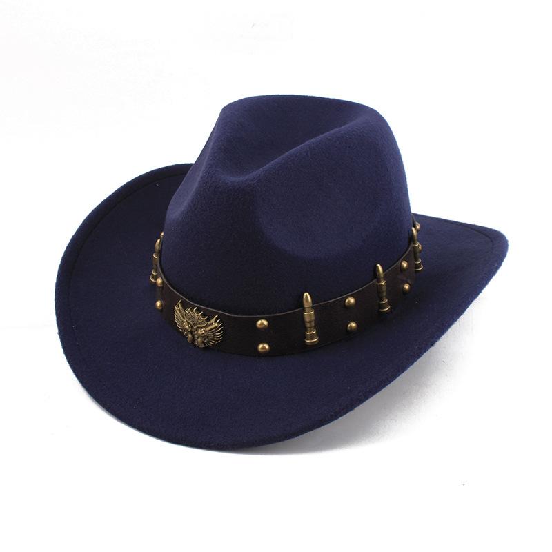 Summer Felt Cowboy Hat Men Women Couple Ethnic Rolled Brim Bohemian Fedora Sun Cap for Outdoor Beach