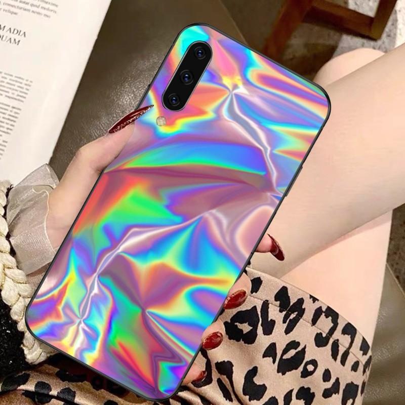 

Чехол для телефона с голографическим красочным узором для Samsung A91 A81 A73 A72 A71 A30S A20 A12 A13 A52 A53 4G 5G, мягкий черный чехол для телефона Samsung A71 5G
